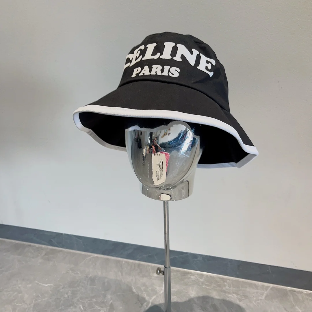 Celine - Новая осенняя панама из парусины - Черная