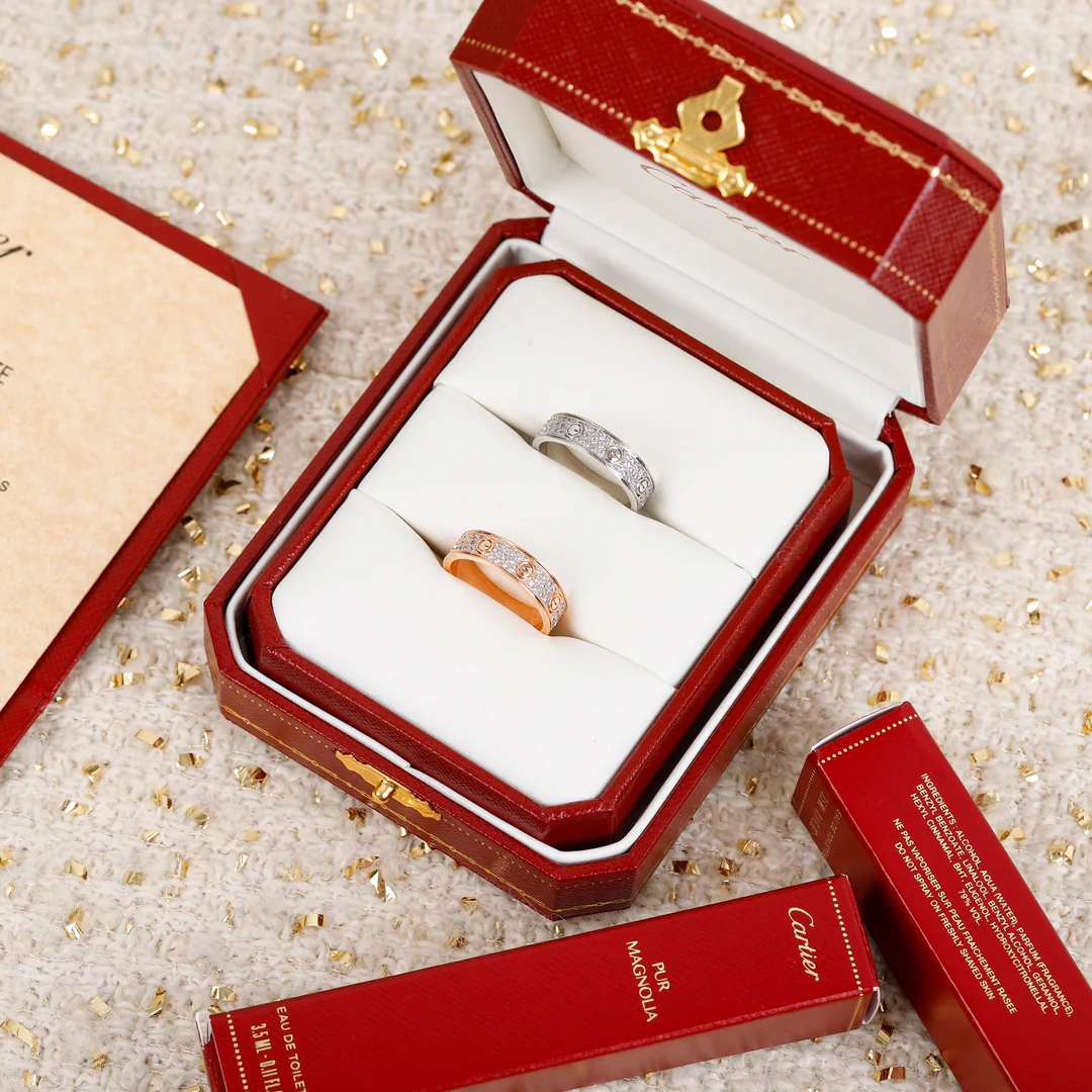 Cartier - Смелое дизайнерское сверкающее кольцо - Розовое и белое золото