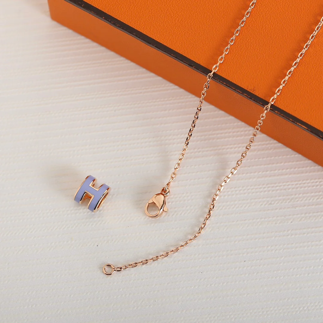 Hermes - Новое эмалированное колье H-образной формы 006