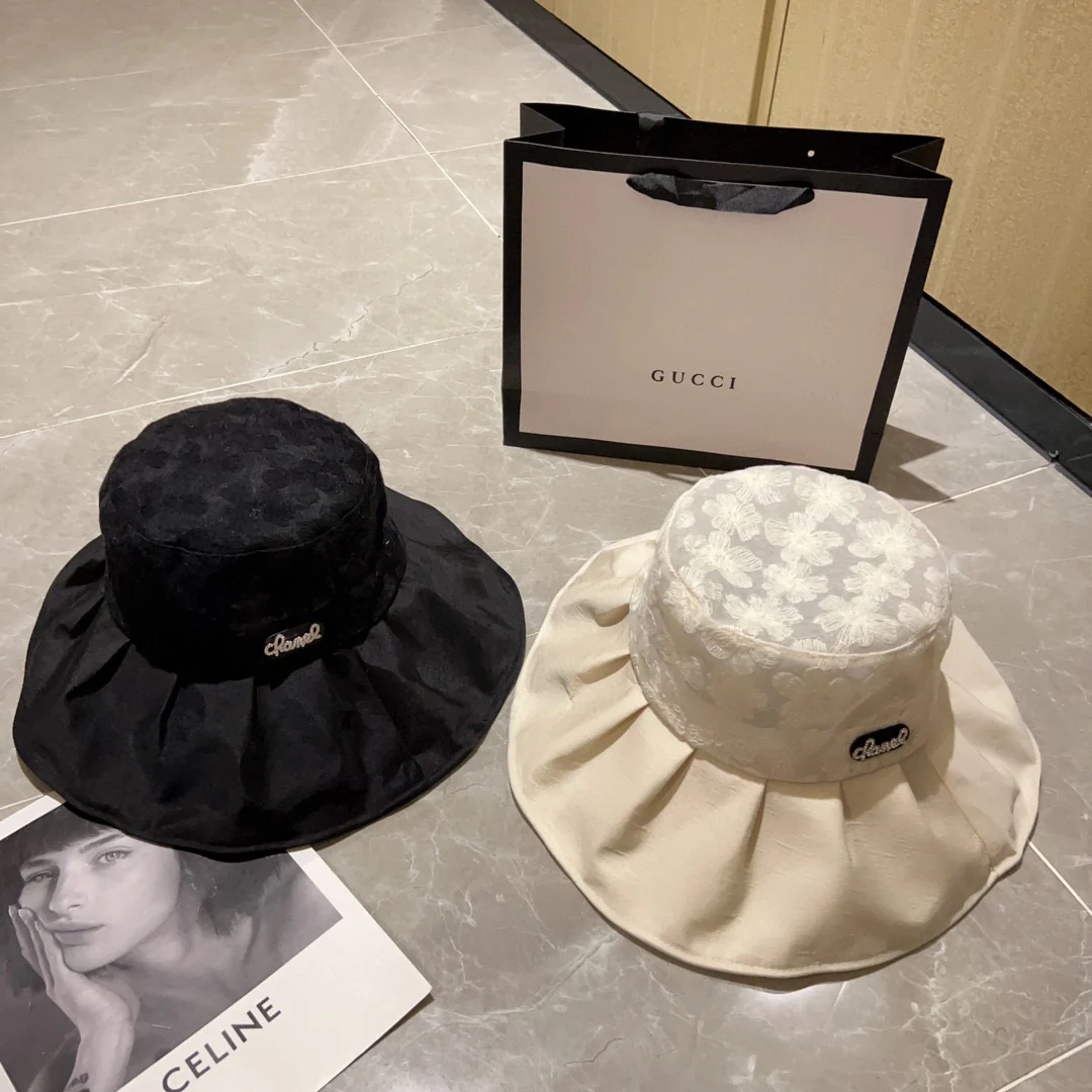 Новинка сезона весна/лето 2023 от Chanel - Кружевная рыбацкая шляпа - Белая