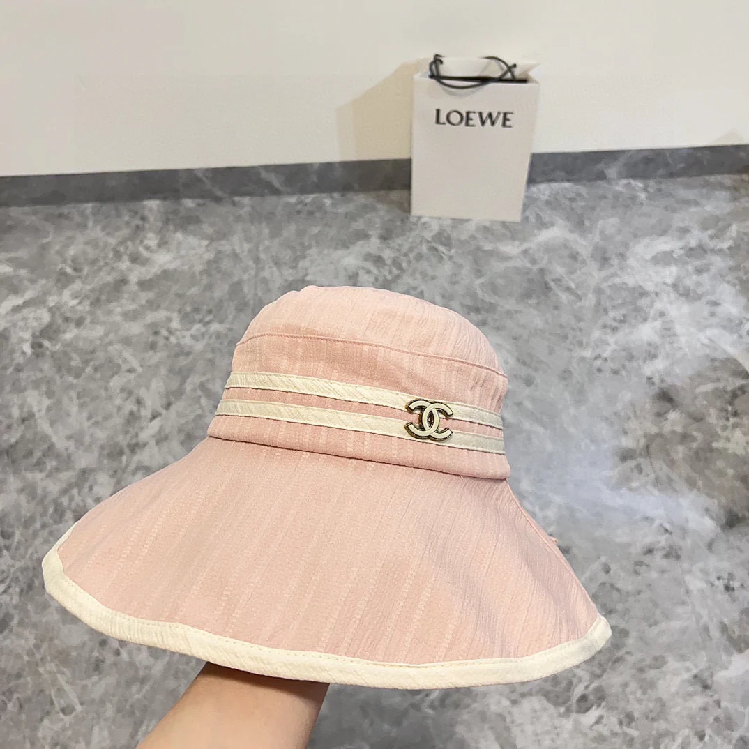 Новая широкополая складная рыбацкая шляпа Chanel 2024 года — розовая.