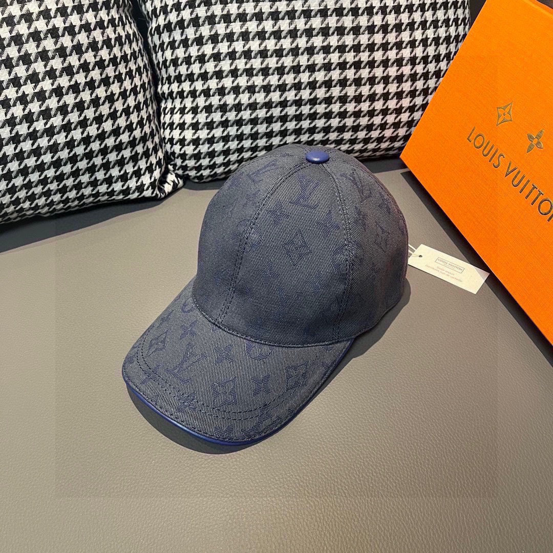 Бейсболка LV New Style Canvas Monogram Denim Baseball Cap - серая
