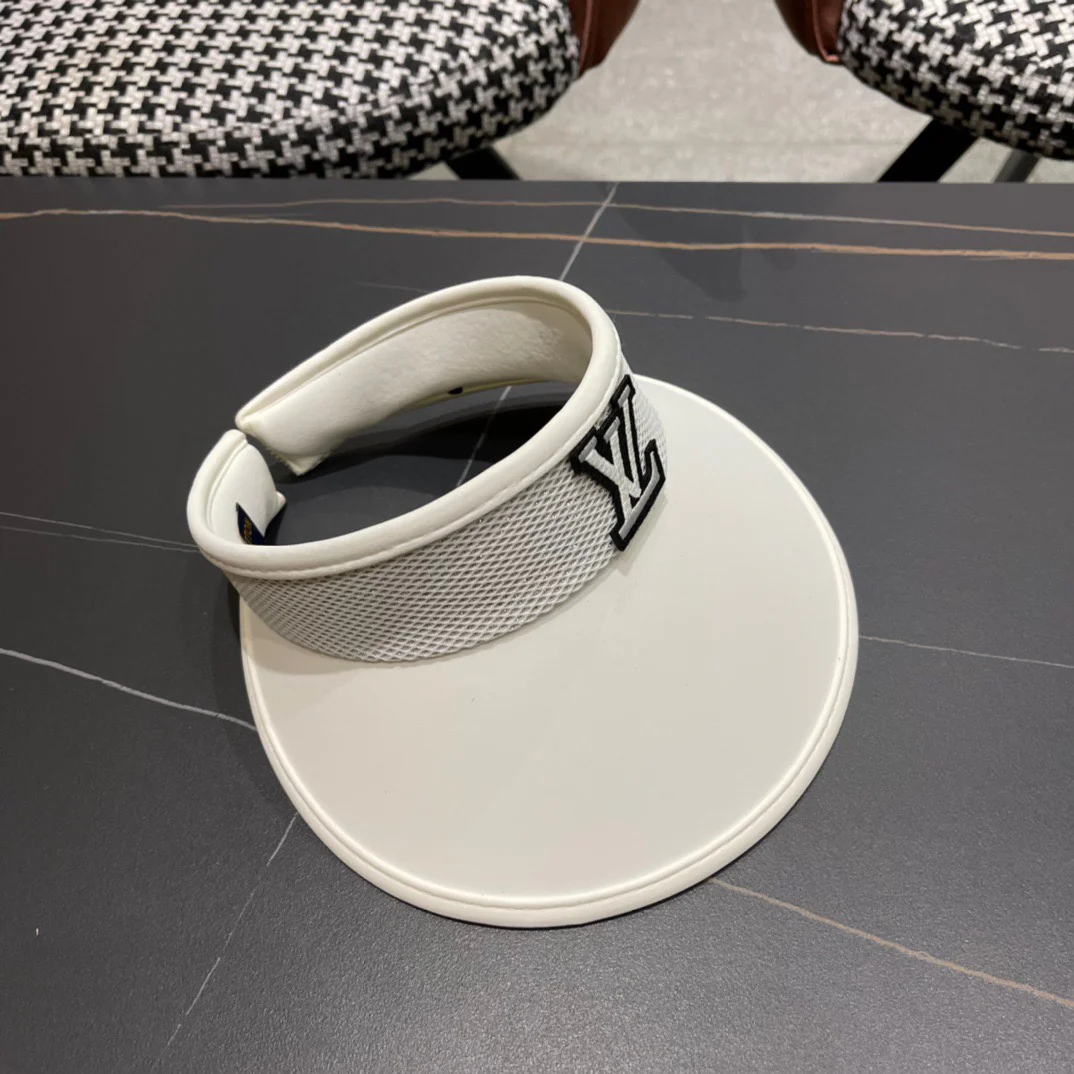 Новинка LV 2024 — Однотонная солнцезащитная шляпа — Белая