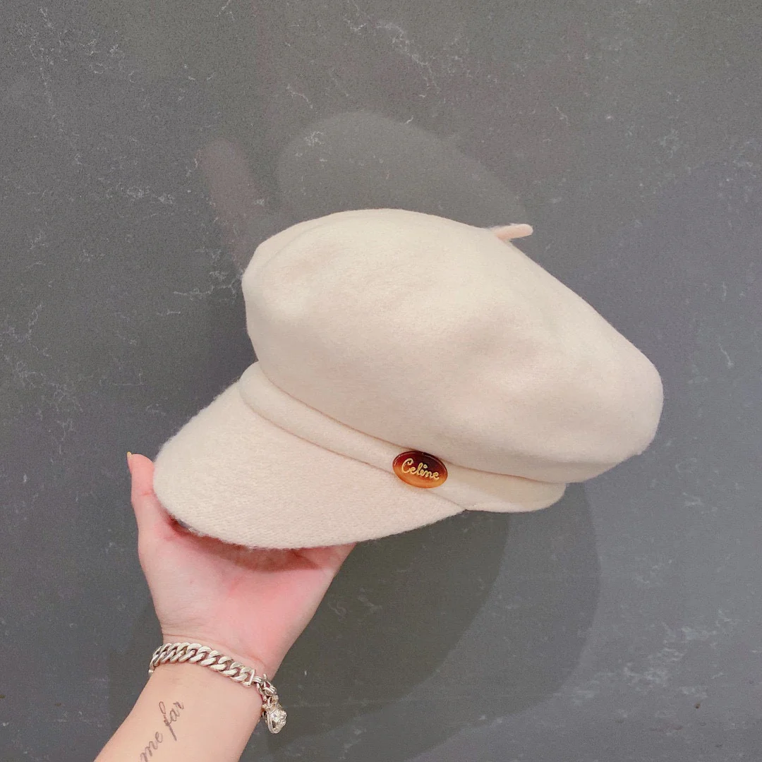 Шерстяной берет Celine - белый