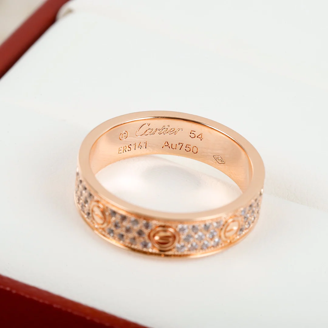 Cartier - Смелое дизайнерское сверкающее кольцо - Розовое и белое золото