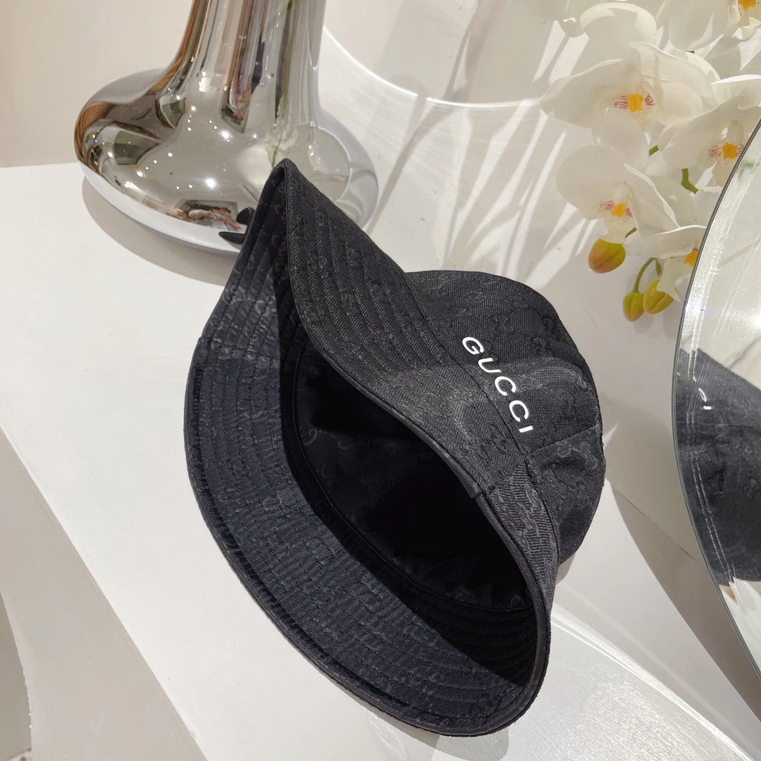 Двусторонняя панама Gucci с монограммой - черная