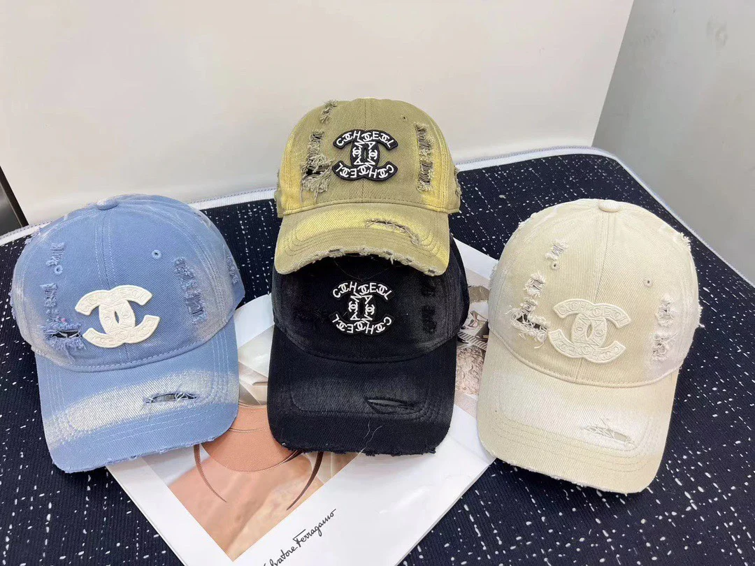 Chanel - рваная бейсболка в стиле ретро