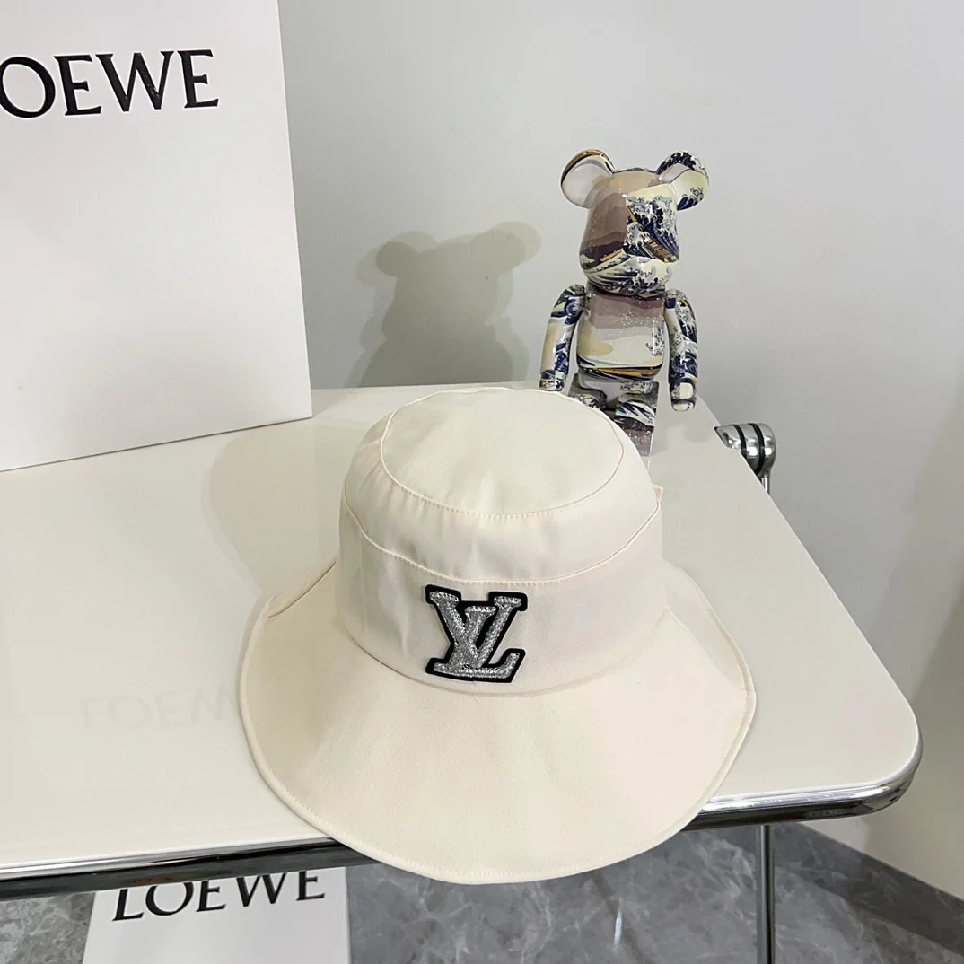 Новинка LV 2024 — Солнцезащитная шляпа с бабочкой — Белая