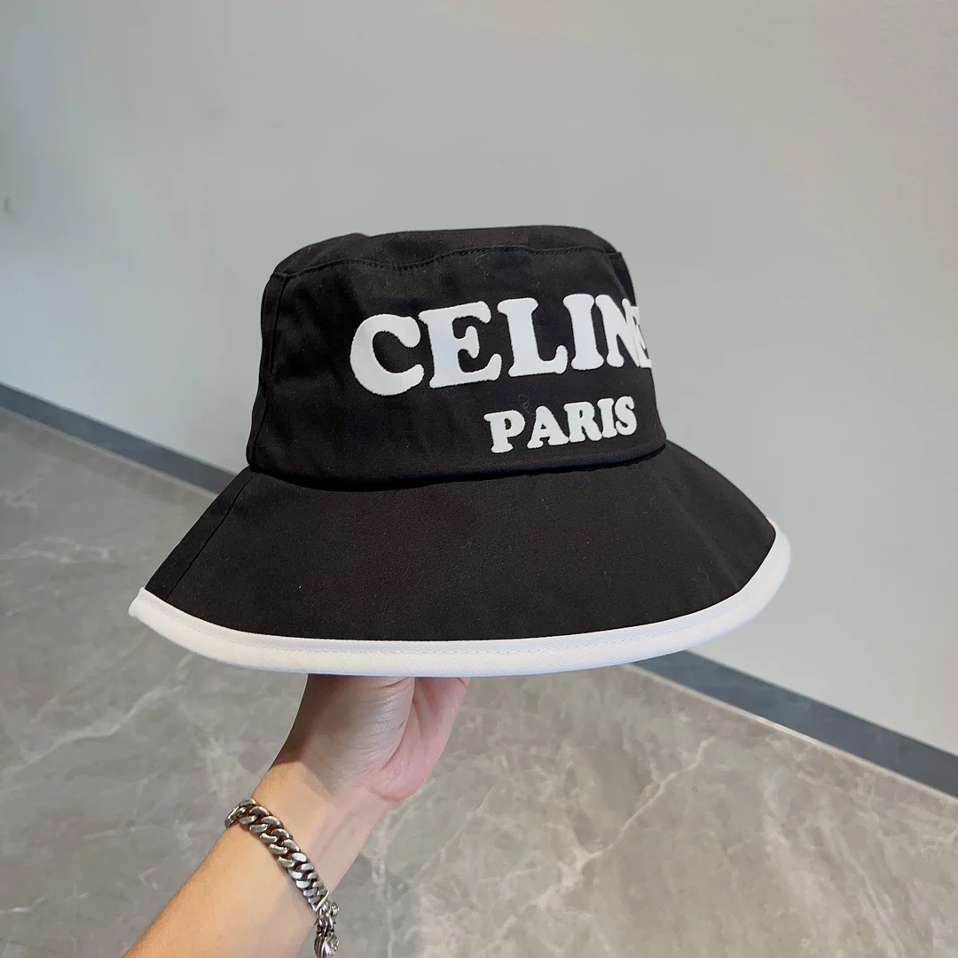 Celine - Новая осенняя панама из парусины - Черная