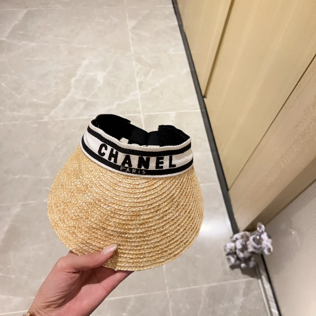 Новинка сезона весна/лето 2023 от Chanel - Соломенная шляпа с открытой шириной - Солнцезащитная шляпа - Белая