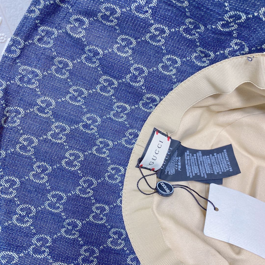 Классическая джинсовая панама Gucci с монограммой