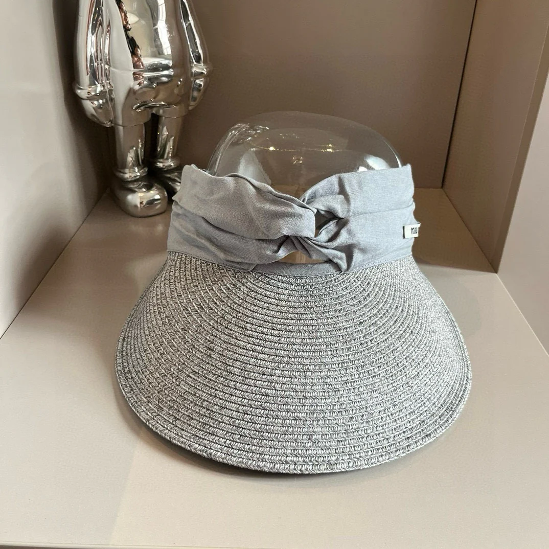 Miu Miu - Солнцезащитная шляпа в стиле пэчворк - Серая