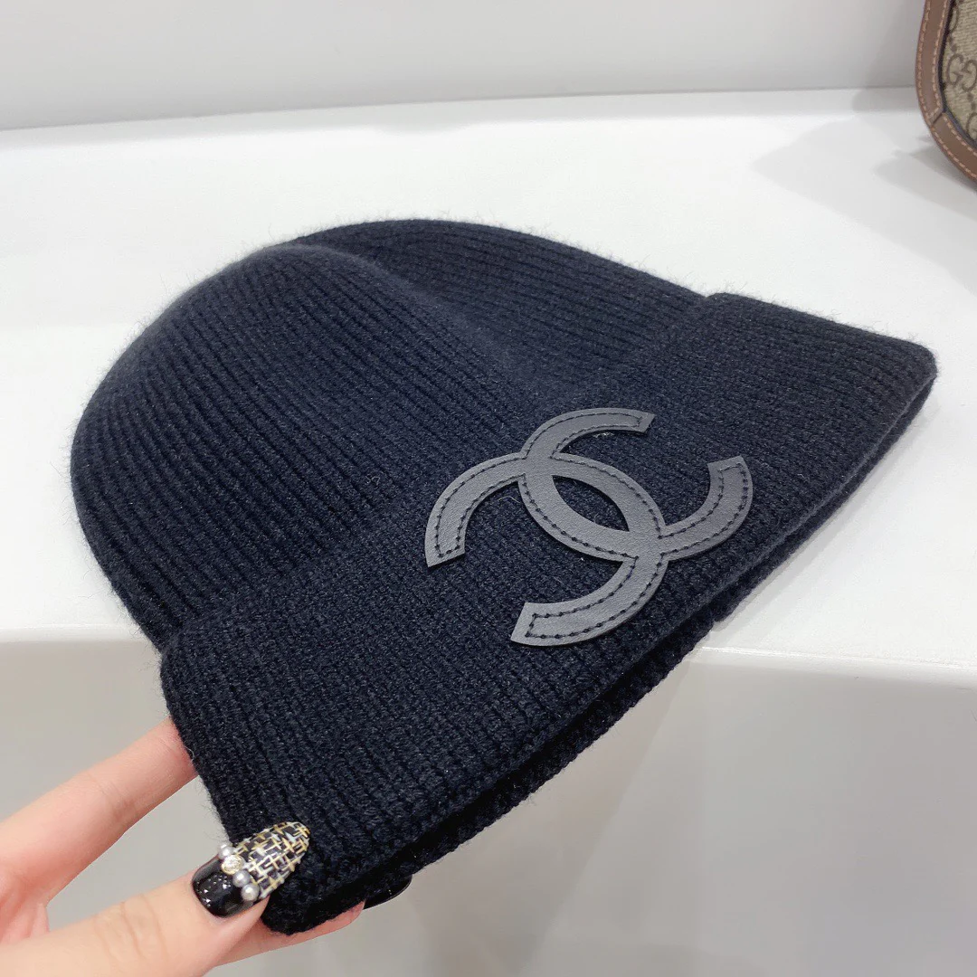 Chanel - Вязаная шапка-бини - Рекомендовано инфлюенсерами - Черная