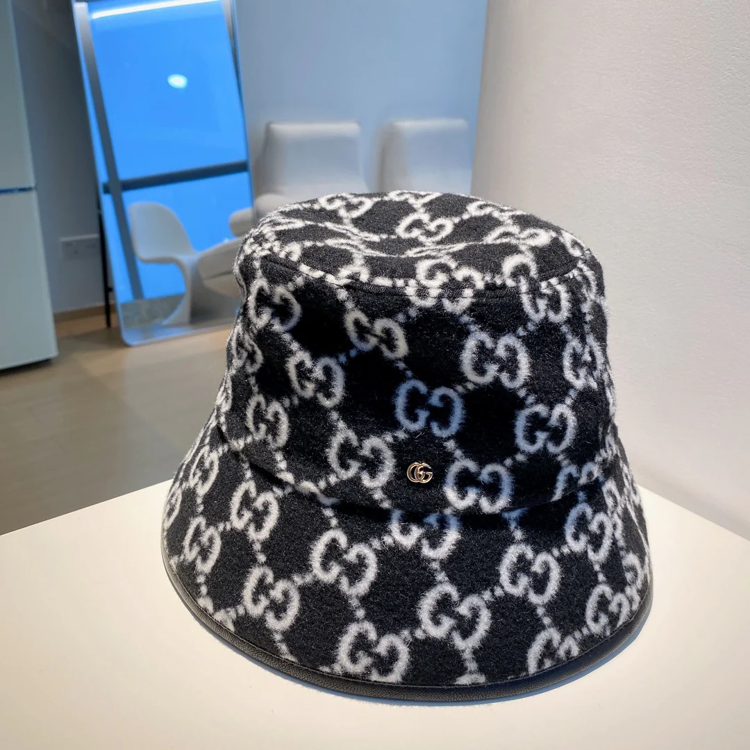 Шерстяная панама Gucci с монограммой - черная