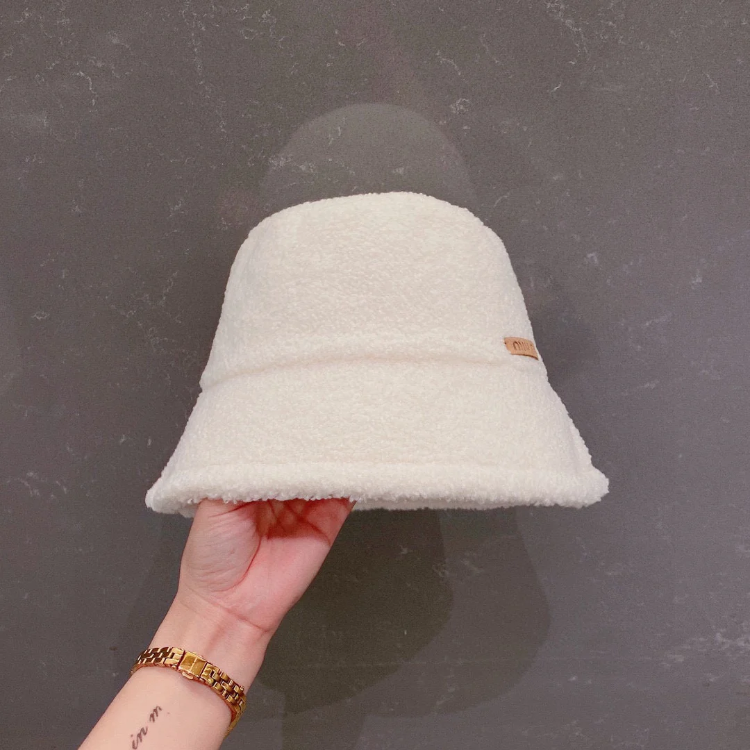 Miu Miu - Рыбацкая шляпа из овечьей шерсти - Белая