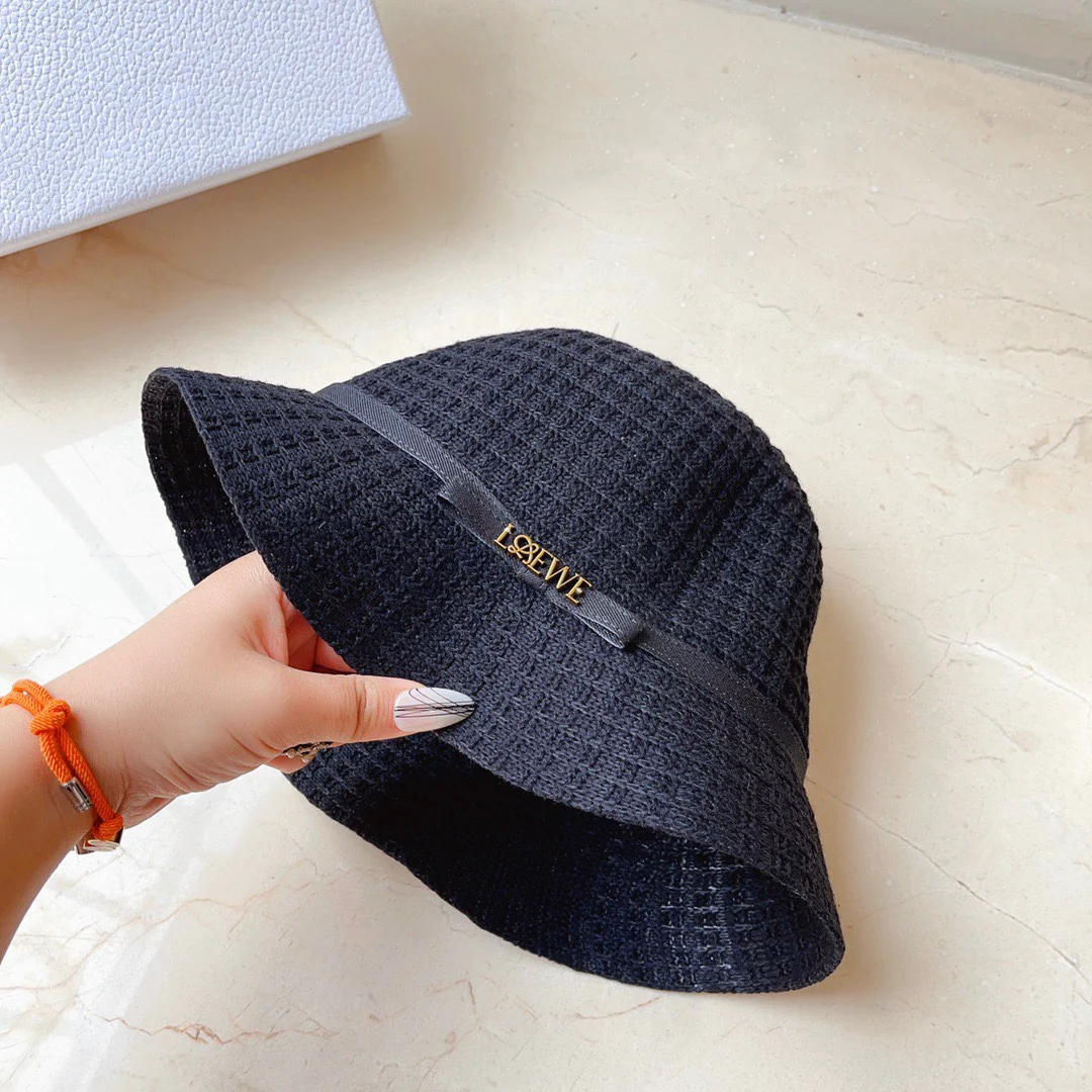 Lolway - Вязаная рыбацкая шапка с перекрещенными нитями - Черная