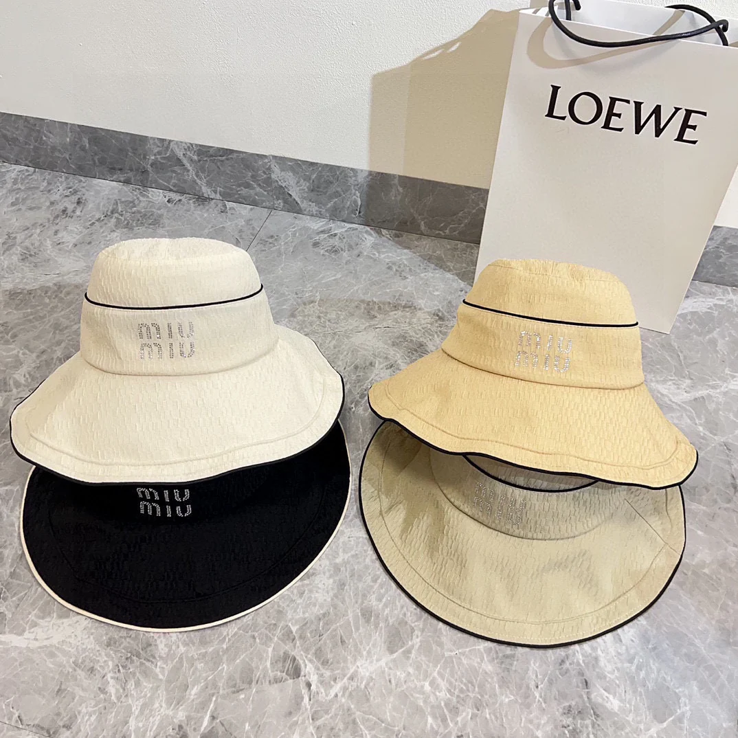 Новая широкополая солнцезащитная шляпа Miu Miu с бантом, 2024 год - черная.