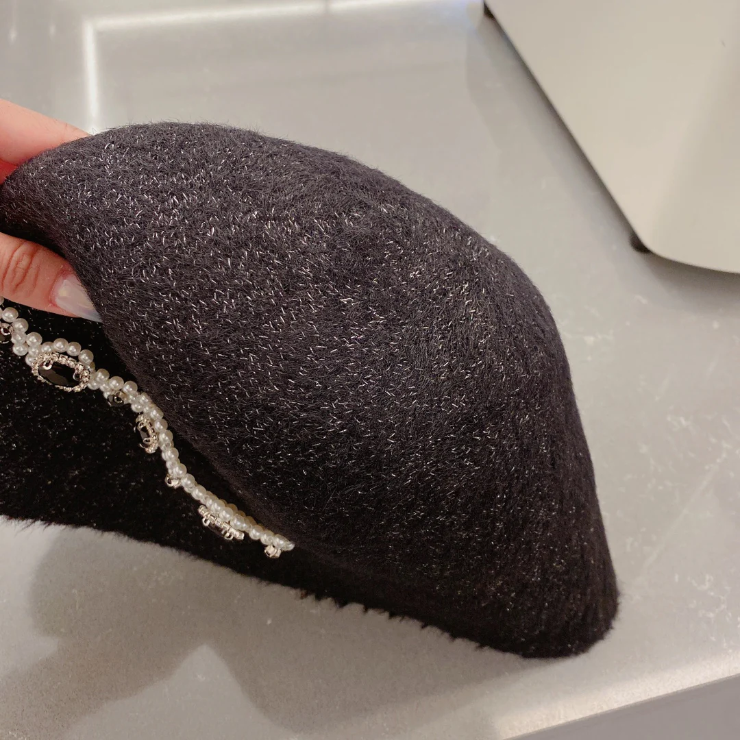 Miu Miu - Маленькая жемчужная рыбацкая шляпа - Черная