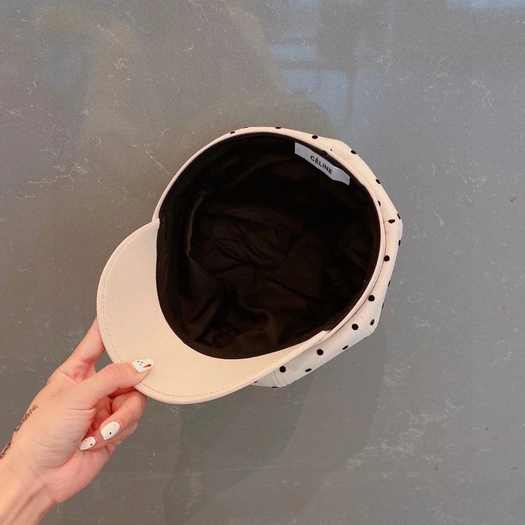 Celine - Берет в горошек - Белый