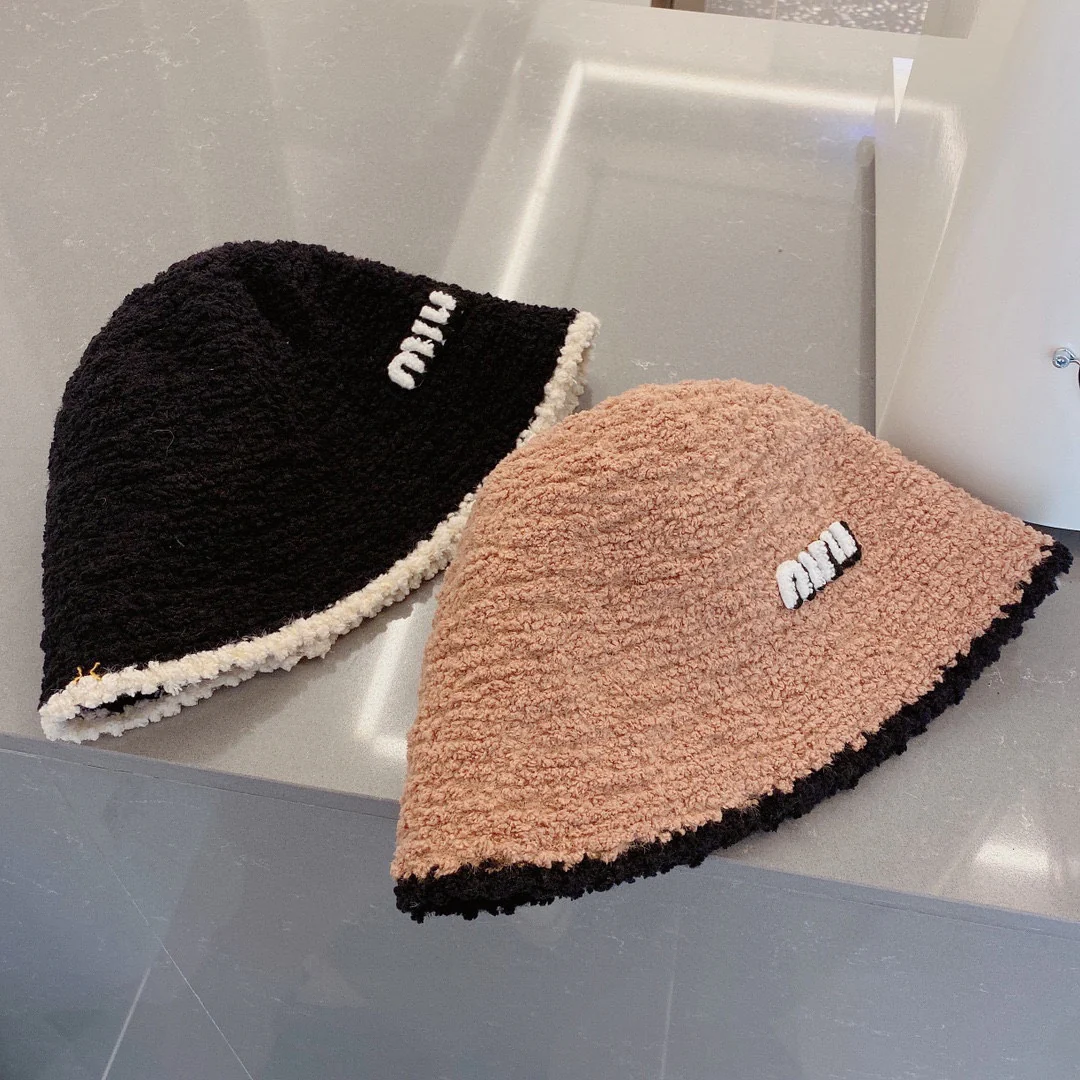 Miu Miu - Вязаная рыбацкая шапка - Абрикосовый цвет - 2 шт.