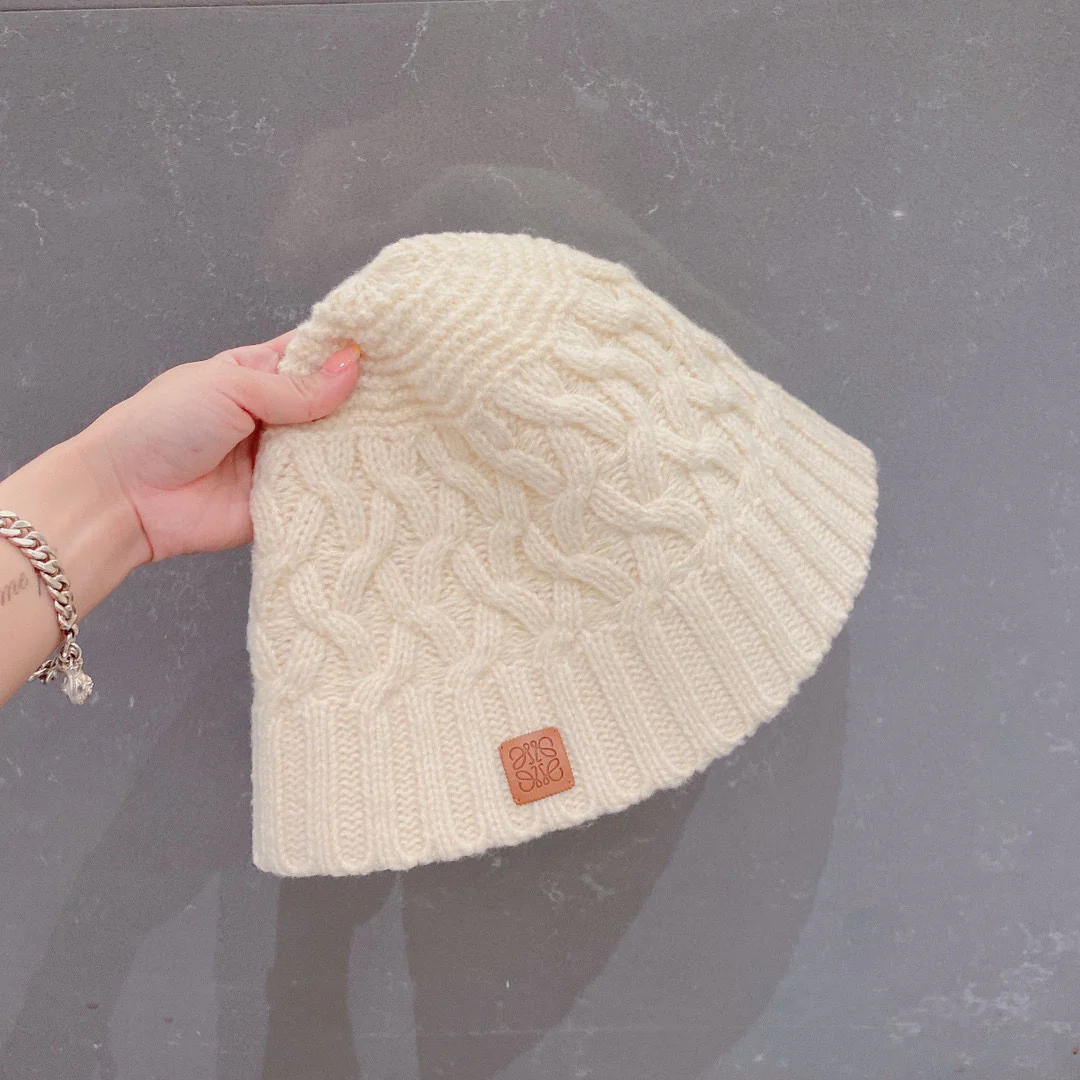 Lolway - Вязаная рыбацкая шапка - Белая - 1