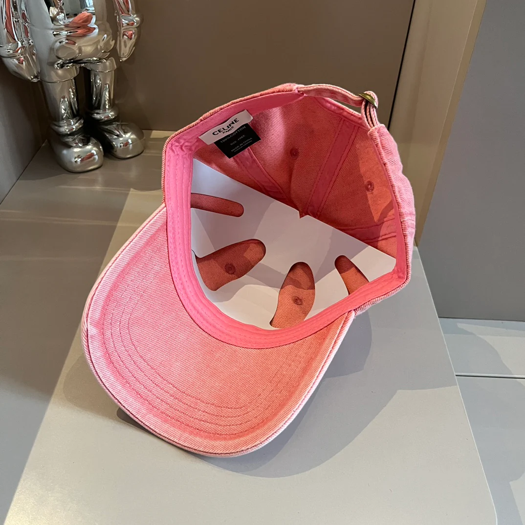 Celine - Бейсболка из выстиранного денима - Розовая