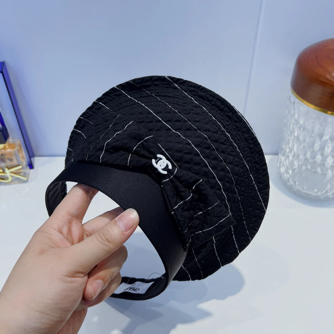 Солнцезащитная шляпа Chanel - Открытый жилет - Черный - 3