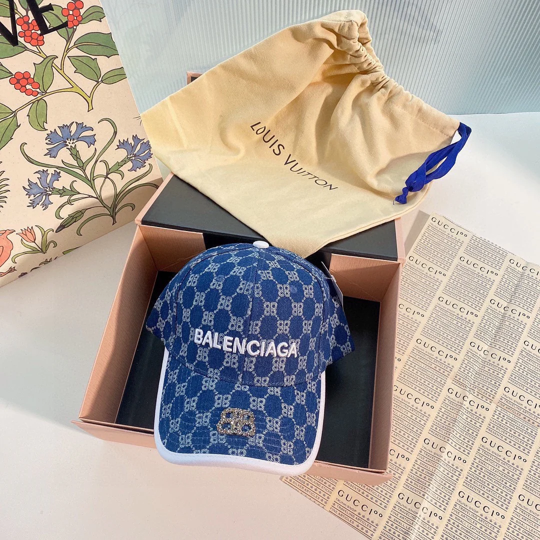 Balenciaga - Вышитая ковбойская бейсболка - Темно-синяя