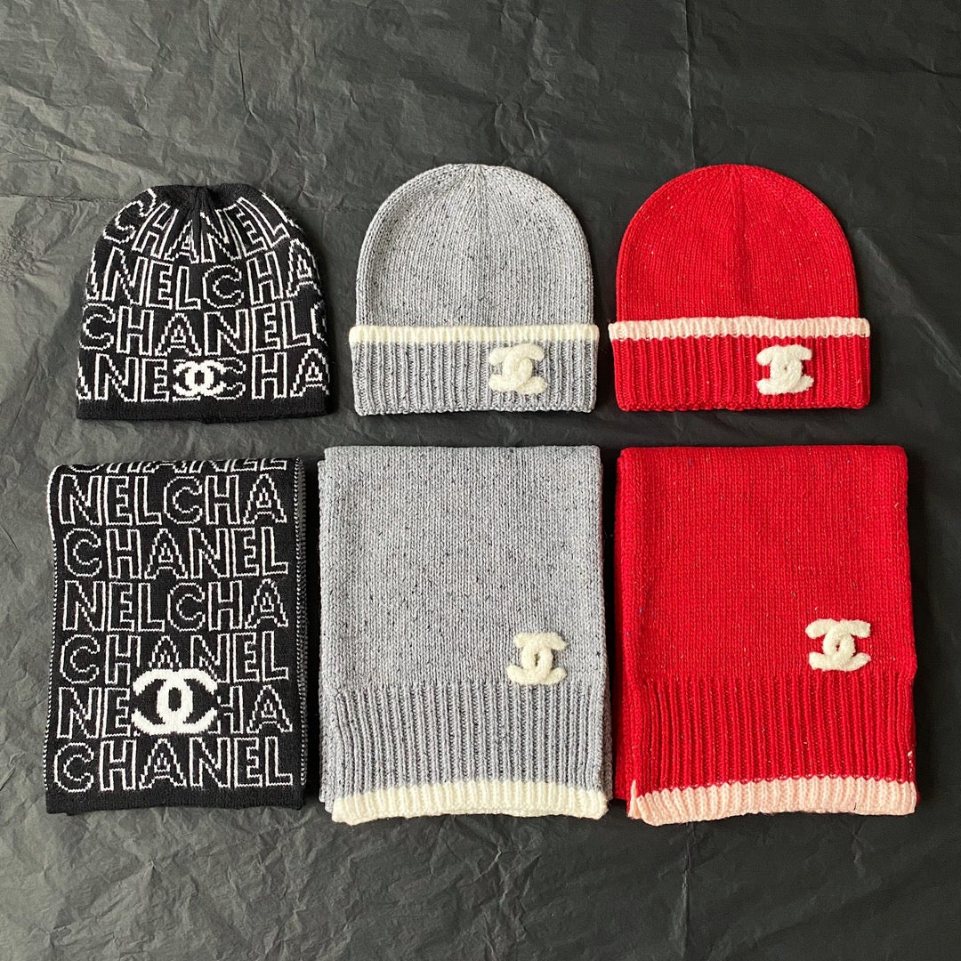 Chanel - Современная модная шерстяная вязаная шапка с буквой