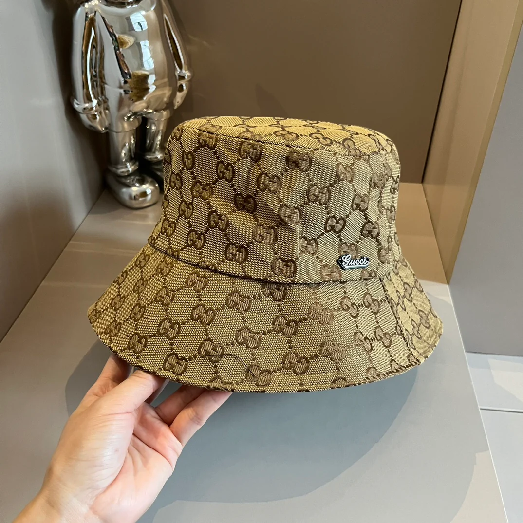 Классическая панама Gucci с монограммой - верблюжий цвет - унисекс