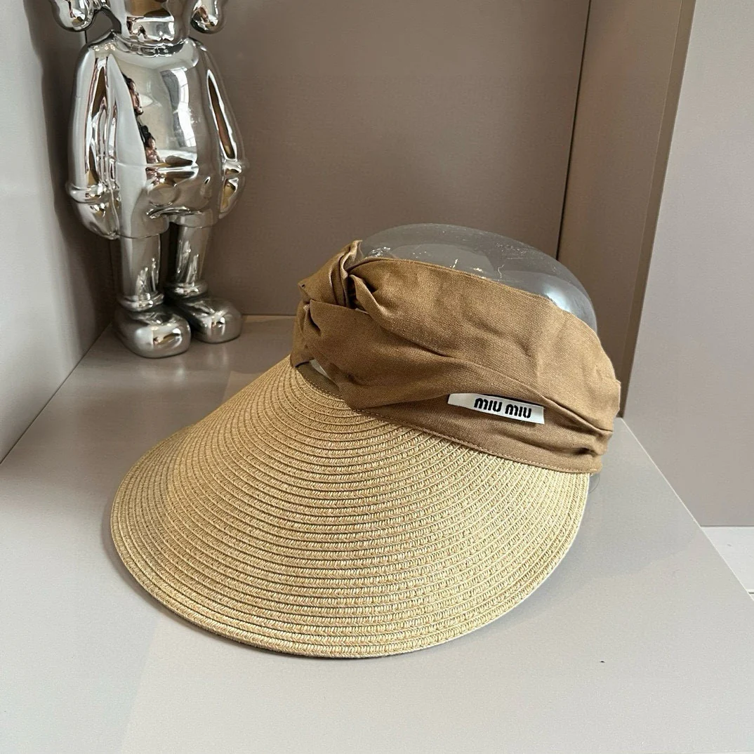 Miu Miu - Солнцезащитная шляпа в стиле пэчворк - Коричневая