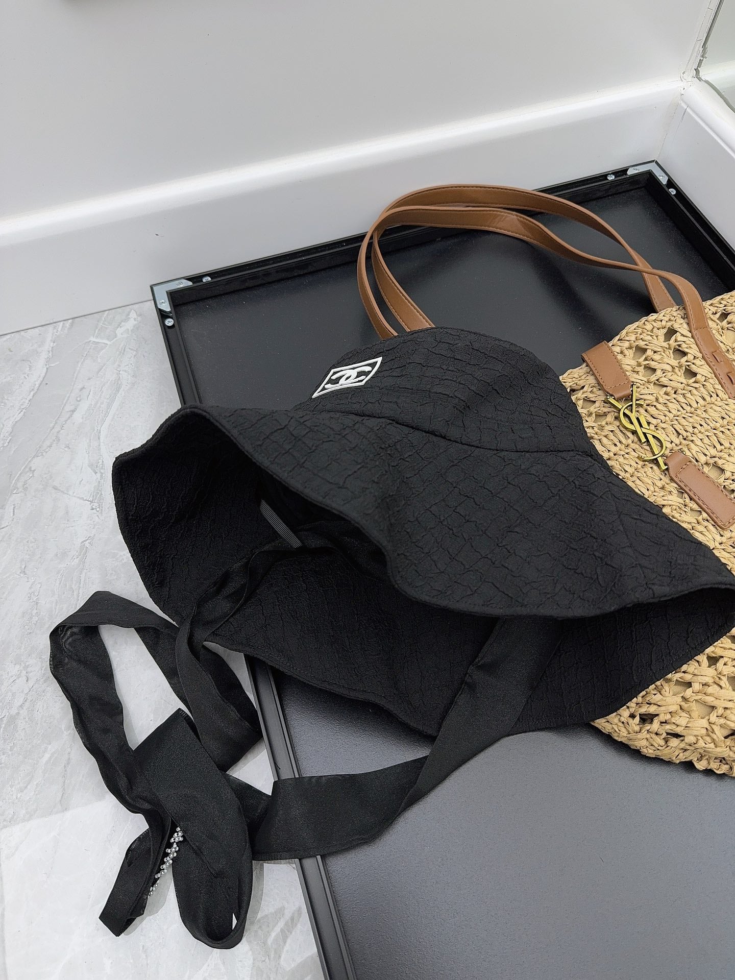 Chanel - Новая летняя милая рыбацкая шляпа с лентами