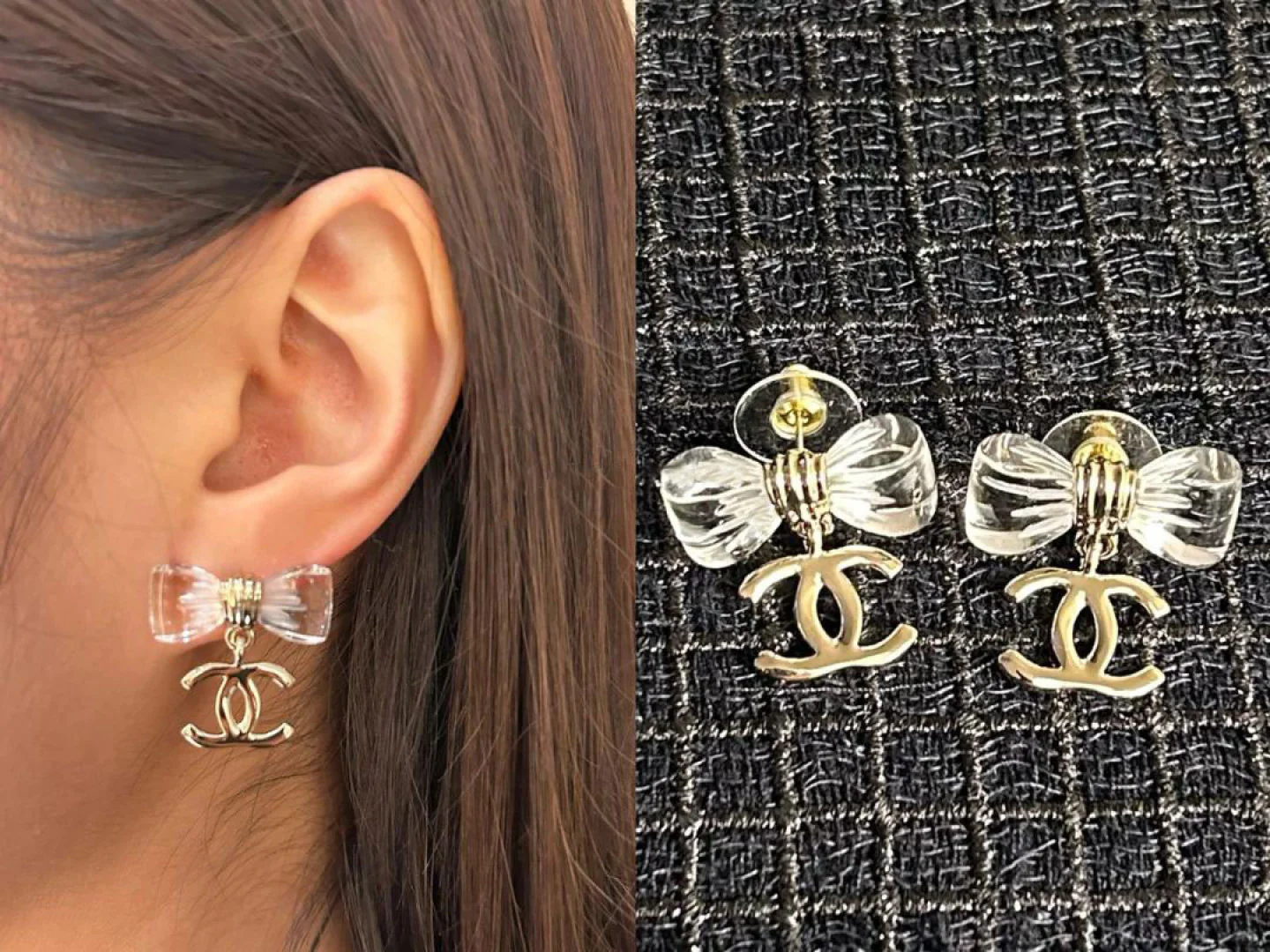 Chanel - Серьги-бантики (25 пенсов)