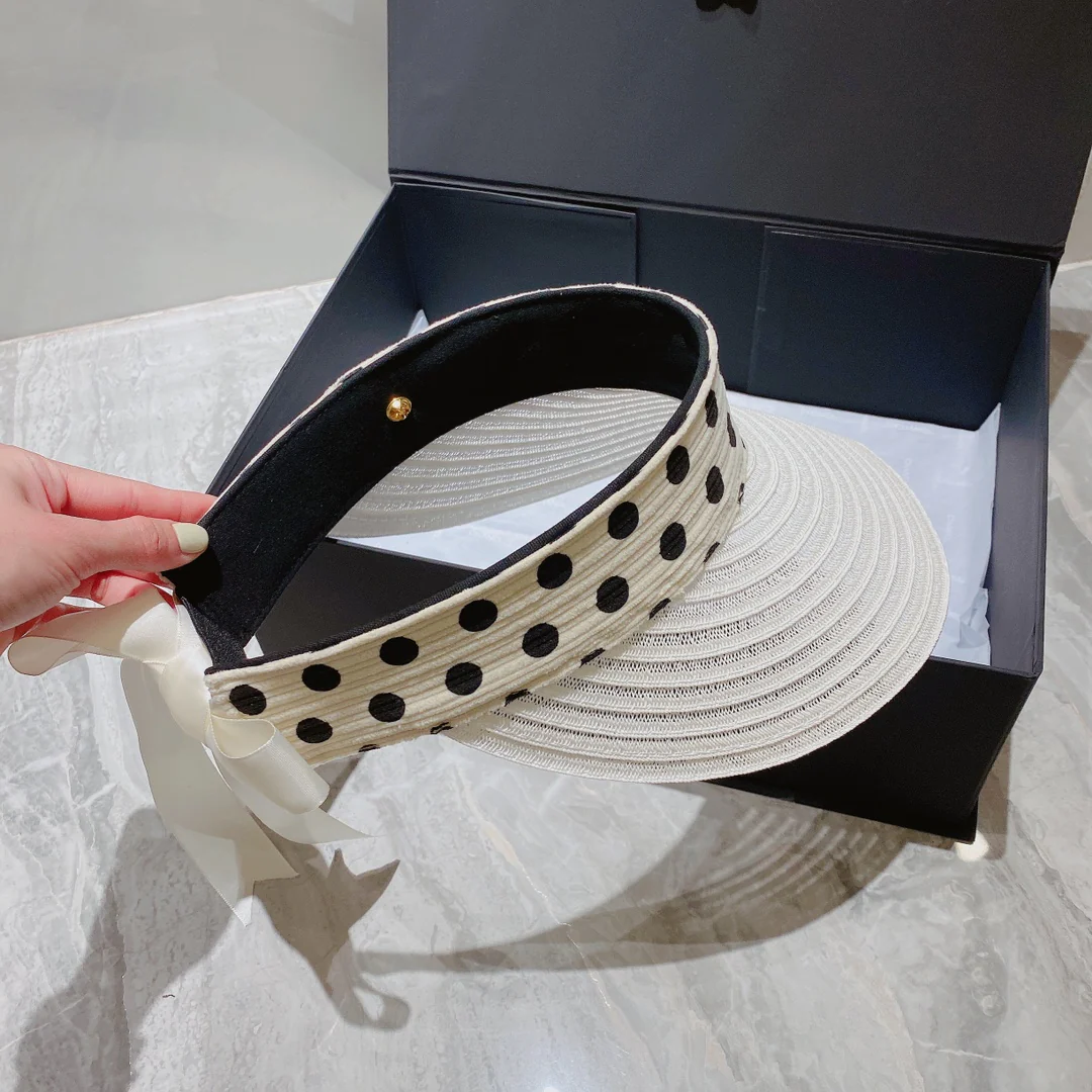 Солнцезащитная шляпа Chanel - Открытый жилет - Белый - 2