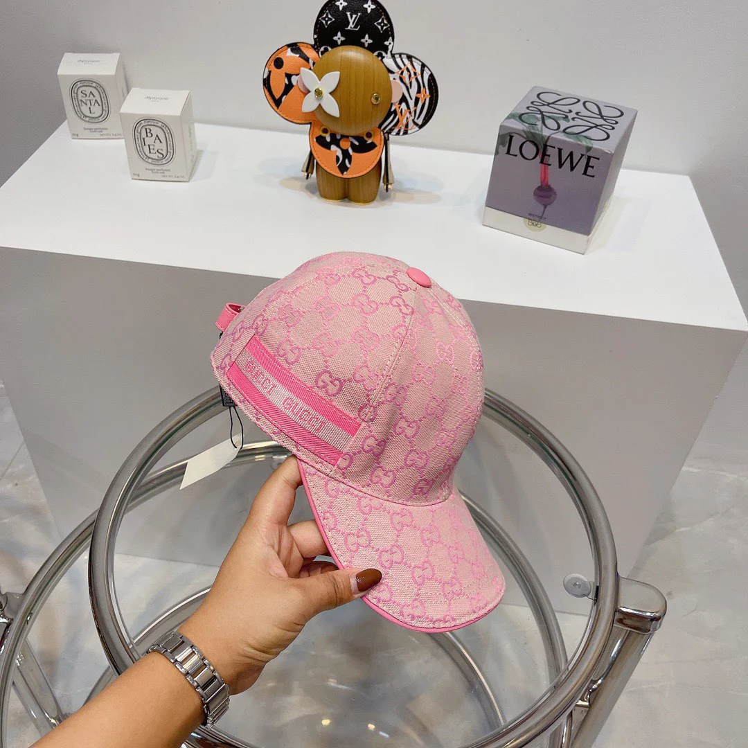 Gucci - Новая бейсболка с вышитой двойной буквой G - Розовая