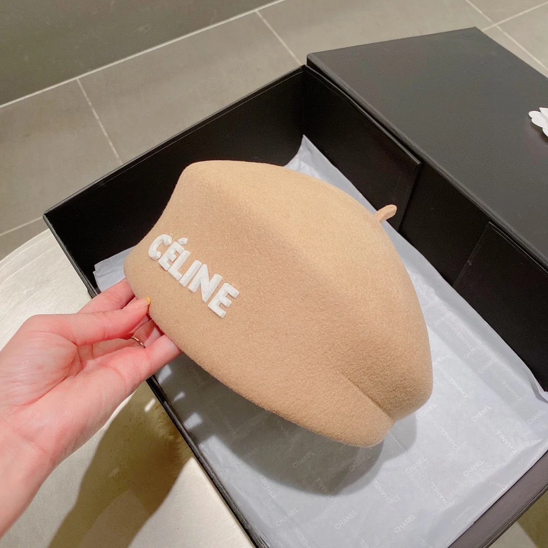 Селин - Шерстяной берет - Абрикосовый