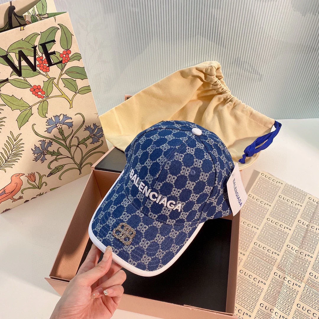 Balenciaga - Вышитая ковбойская бейсболка - Темно-синяя