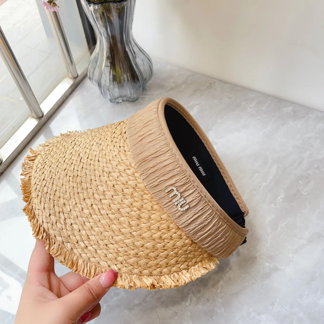 Новая летняя солнцезащитная шляпа Miu Miu — светло-кофейный цвет