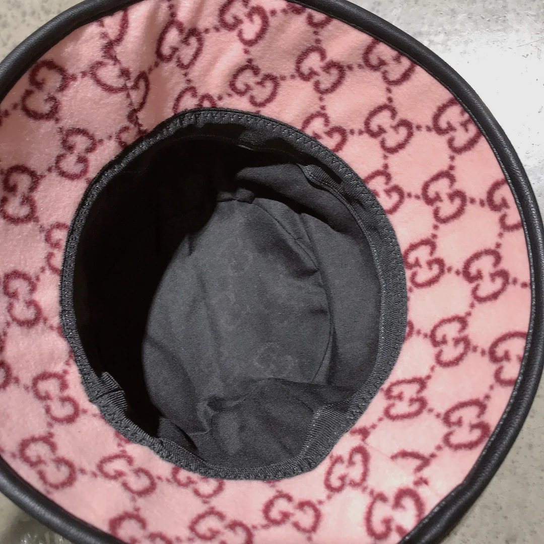 Шерстяная панама Gucci с монограммой - розовая