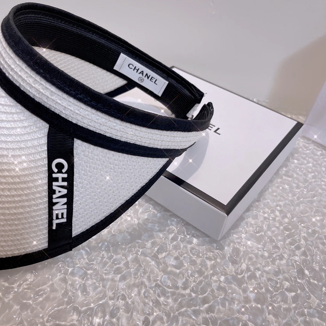 Солнцезащитная шляпа Chanel - Открытый жилет - Белый - 1