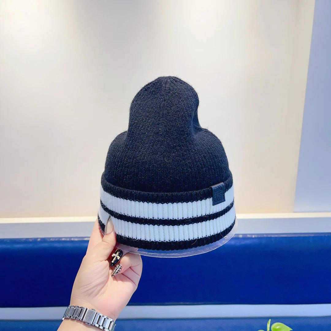 Lolwei - Шерстяная шапка - В стиле Бай Цзинтин - Унисекс - Черная