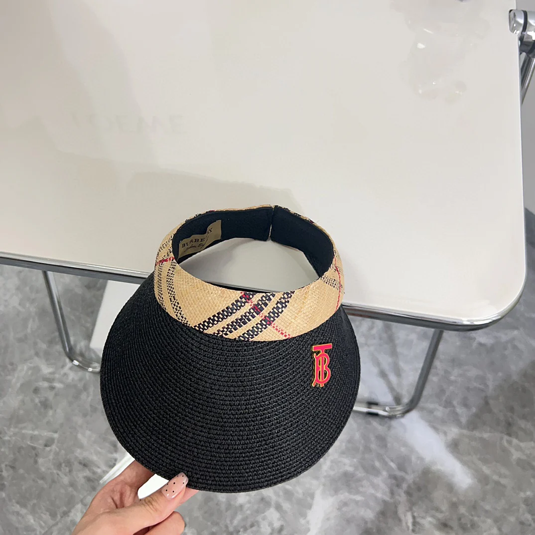 Новинка лета 2024 от Burberry - Классическая клетчатая солнцезащитная шляпа - Черная