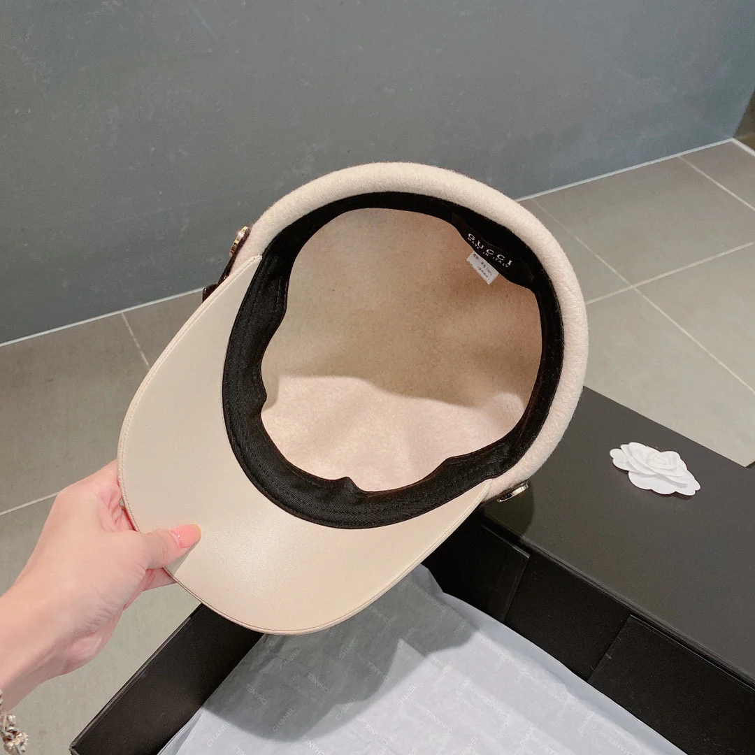 Шерстяная восьмиугольная бейсболка Gucci - белая