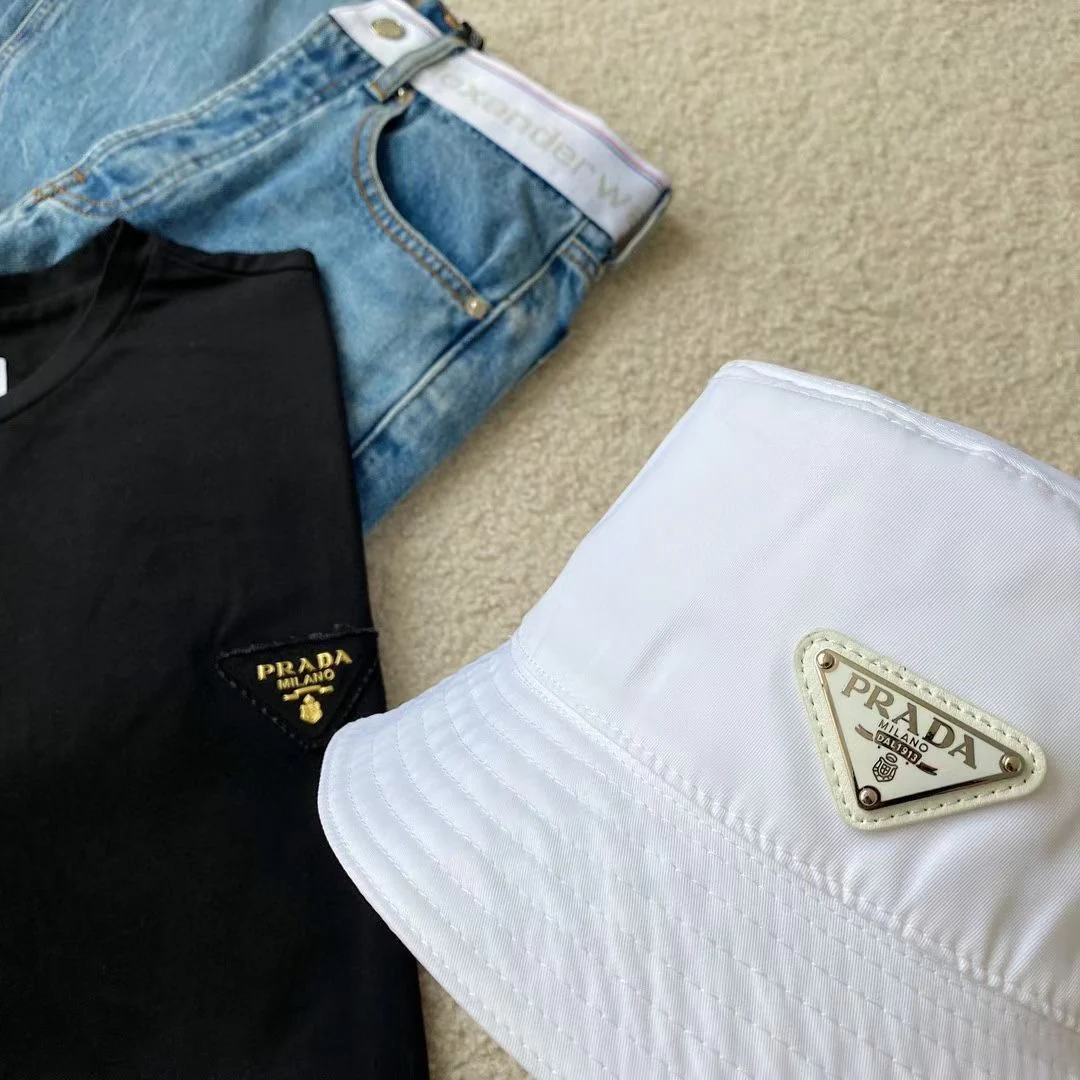 Prada - Высококачественная рыбацкая шляпа - Белая