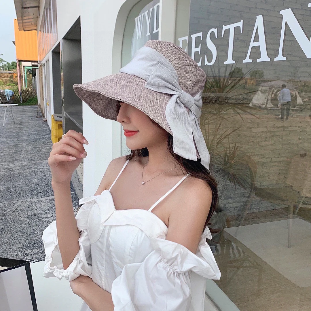 Chanel - Большая шляпа от солнца с бантом - 2 шт.