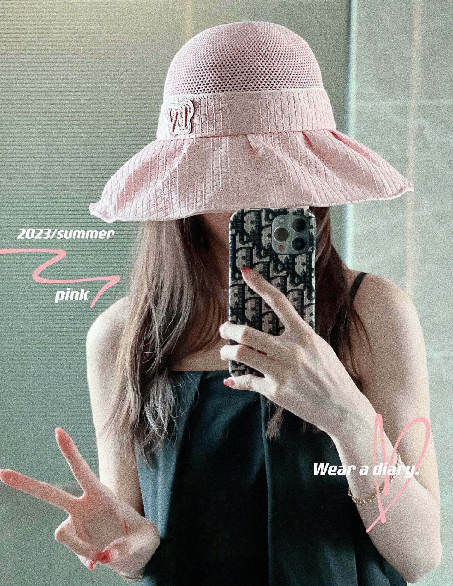 LV - Широкополая панама - Розовая