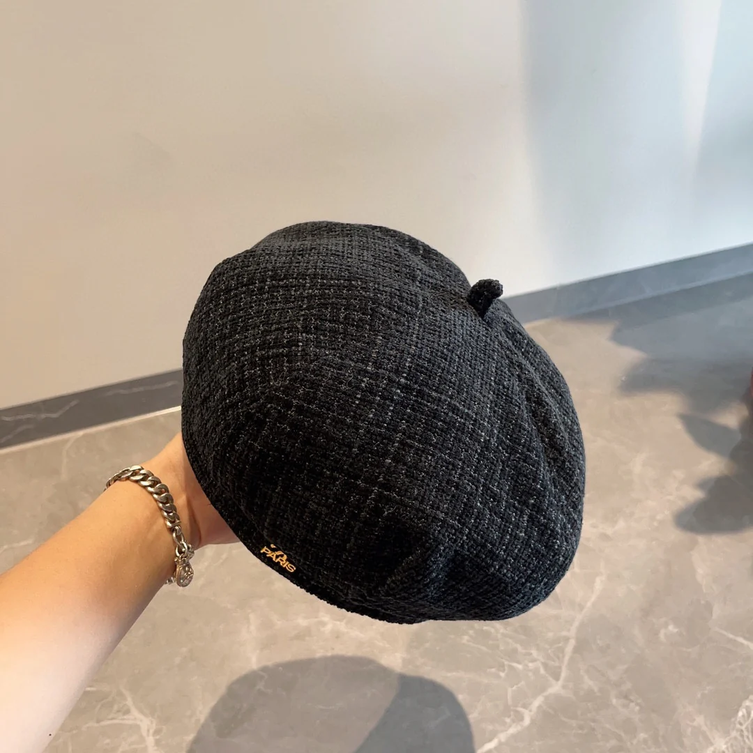 Плетеный берет Chanel - черный