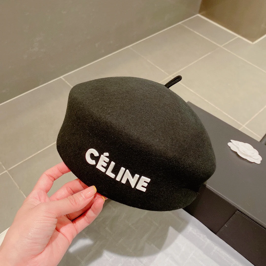 Celine - Шерстяной берет - Черный