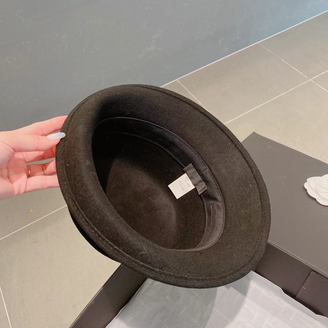 Chanel - Шерстяная панама - Черная - 1