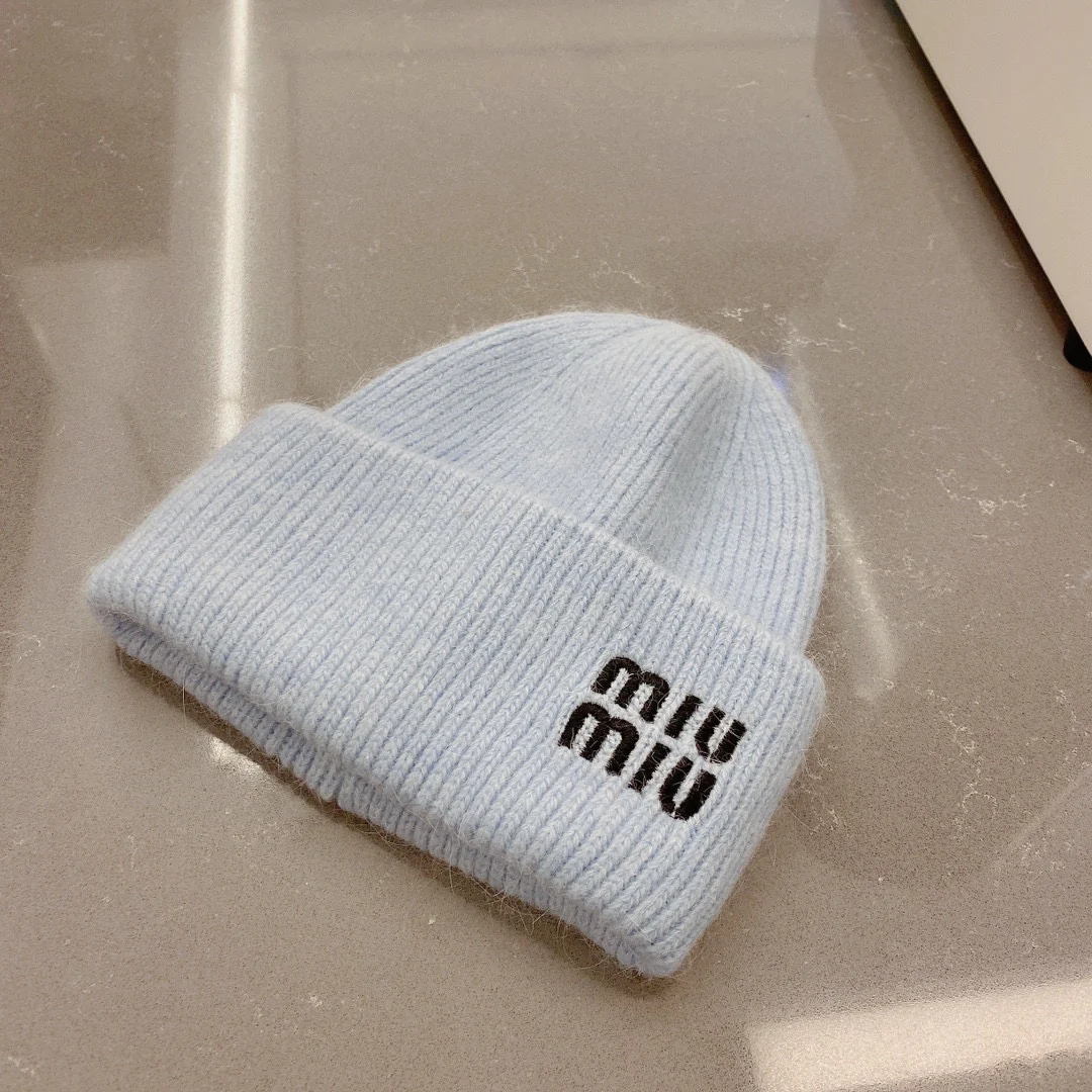 Miu Miu - Шапка из кроличьего меха - Синяя